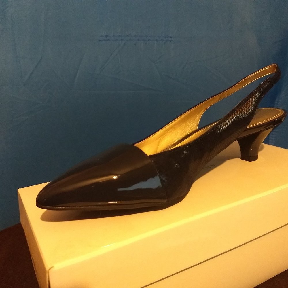 ANNE KLEIN Dress Shoe, Navy, 8.5 US